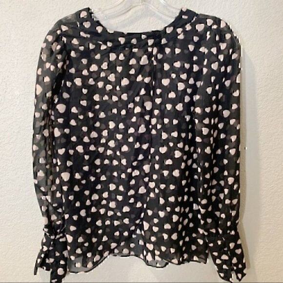 New York & Company Blouse Womens XS Coquette Office Whimsigoth Swiftie Sheer - Picture 2 of 11